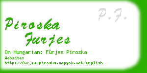 piroska furjes business card