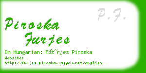 piroska furjes business card